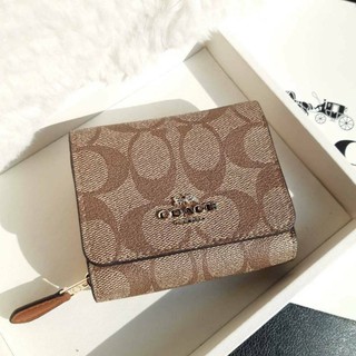 COACH F41302 SMALL TRIFOLD WALLET IN SIGNATURE CANVAS