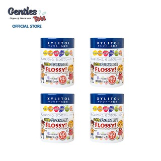 [แพ็คคุ้มx4] ไหมขัดฟันเด็กGentles Tots - Flossy for kids  กล่อง 60 ชิ้น มี Xylitol และ กลิ่นผสมไม้ (ของแท้จากญี่ปุ่น