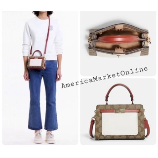 กระเป๋า COACH/ MINI LANE TOP HANDLE IN COLORBLOCK SIGNATURE CANVAS (COACH C8318)