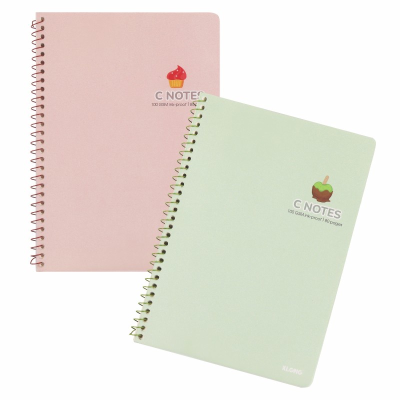 Xo Single SPRING NOTEBOOK พร้อมฝาครอบพลาสติก HALONG B5 C NOTES (6X6)MM - 80 PAGES; MS: 586 / 120 TR;