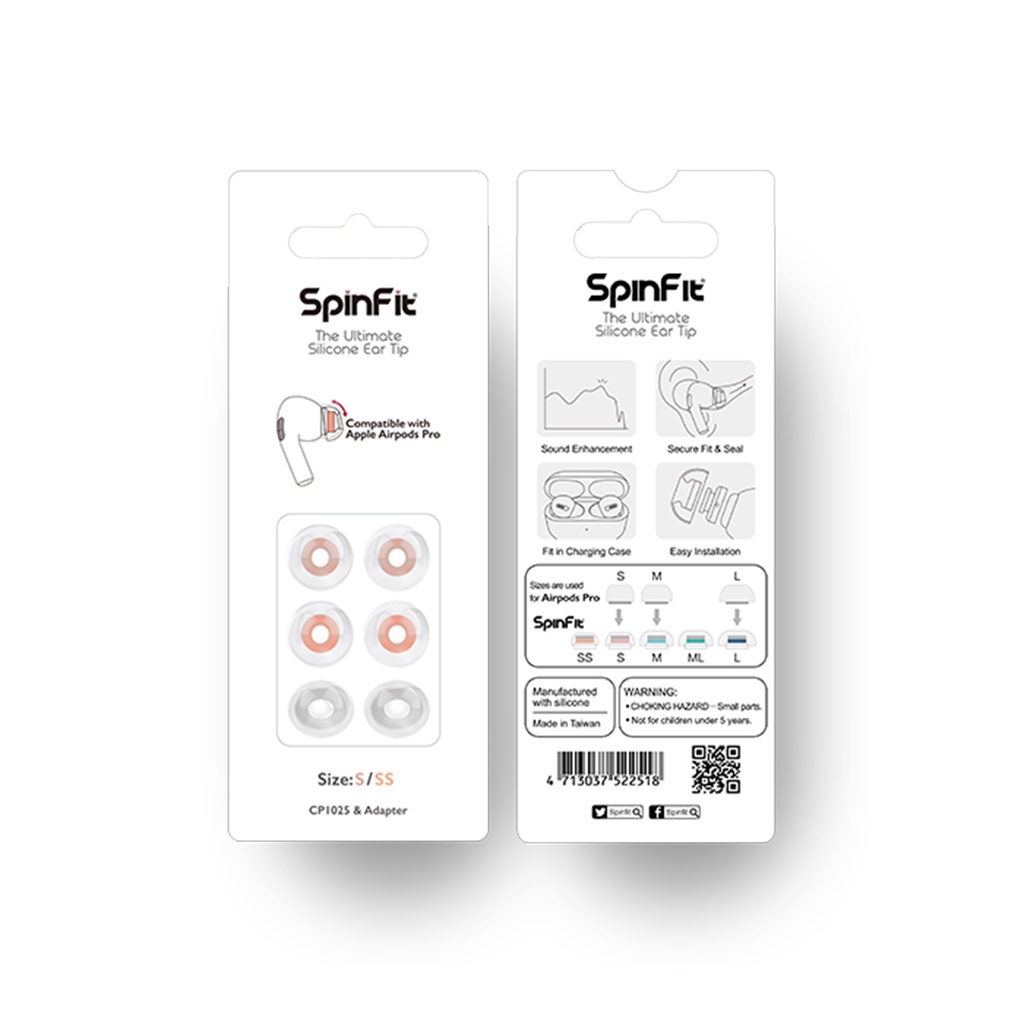SpinFit CP1025 Eartips Replacement - S / SS