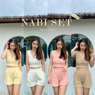 nabi set 🦋ชุดเซ็ต เสื้อ + กางเกงขาสั้น ชุดเซ็ตน่ารักๆสไตล์คุณหนู