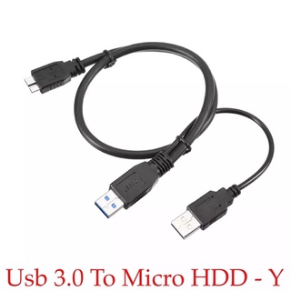 ใหม่ USB 3.0 A ชาย TO Micro B สาย Y สำหรับฮาร์ดดิสก์ไดรฟ์ HDD