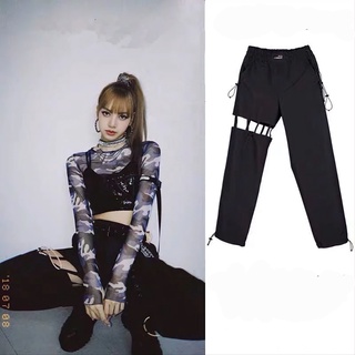 Gang_jeans #1043 (โค้ด SEPGAA ลด 30.-) กางเกงขายาวขาดเข่าลิซ่า lisa กางเกงเต้นโคฟเวอร์  กาเกงเต้น ผู้หญิง พร้อมส่ง