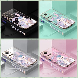 สำหรับ Huawei Nova 3 Nova 3i Nova 4 Nova 8i Nova 5i Nova 7 Nova 7 SE Nova 7 Pro Nova 7i Nova 6Sc Mate 20X ขอบตรง 90 ° Anime Rabbit Electroplating เคสโทรศัพท์