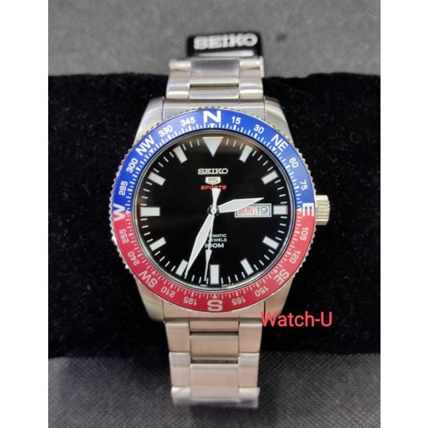 ช้อปดีมีคืน นาฬิกา Seiko 5Sports Automatic watch ขอบน้ำเงินแดง รุ่น SRP661K1 SRP661K SRP661 SEIKO PEPSI