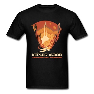 เสื้อยืดแขนสั้น ผ้าฝ้าย พิมพ์ลาย World Kepler 1638b สีดํา แฟชั่นสําหรับผู้ชาย