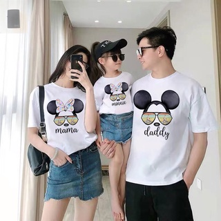 Mickey MOUSE มินิมาม่า Daddy จับคู่ เสื้อครอบครัว จับคู่ เสื้อครอบครัว วันหยุด เสื้อครอบครัว พ่อแม่ และเด็ก เสื้อจับคู่ เสื้อครอบครัว