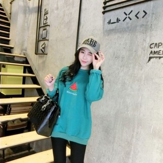 เสื้อสเวตเตอร์กันหนาวคอกลม ลายแตงโม