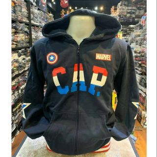 -เสื้อฮู้ด/Hoodie มาร์เวล MARVEL CAPTAIN AMERICA สีกรม CAP-H01