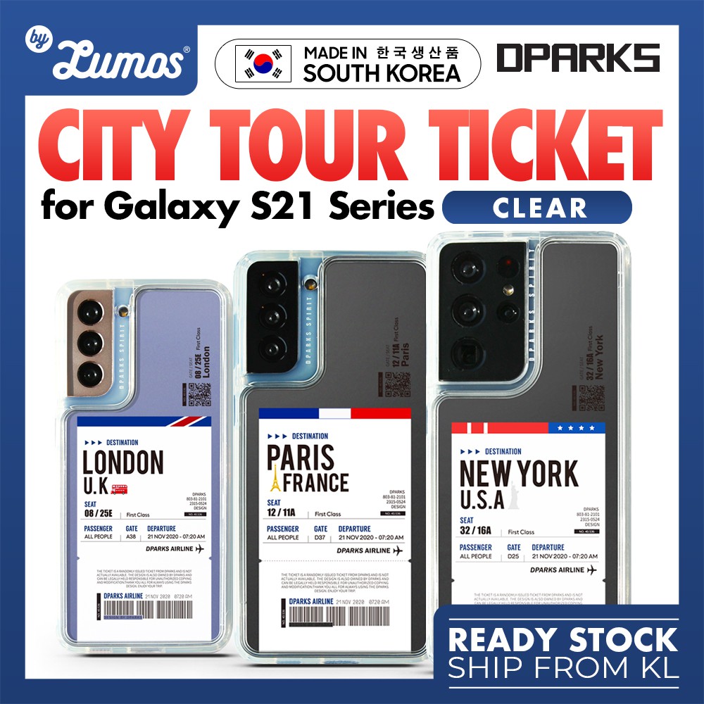 Dparks City Tour Ticket Clear Samsung Galaxy S21 / S21 Plus / S21 Ultra Series เคสโทรศัพท์ป้องกันเต็