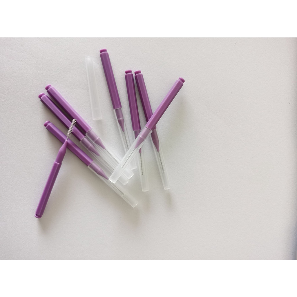 แปรงซอกฟัน 10 ชุด แปรงซอกฟัน ไม้จิ้มฟัน แท่งไหมขัดฟัน และแปรงดูแลจัดฟัน 7 สี - รูปที่ 7