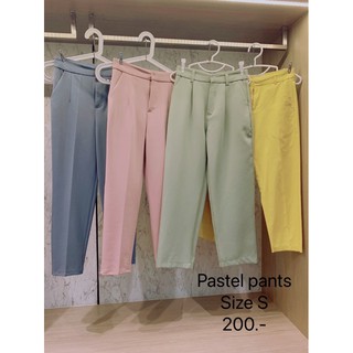 pastel pants กางเกงเอวสูงสีหวานละมุนคุณหนูสไตล์