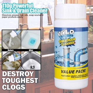 wild tornado sink &amp; drain cleaner ผงแก้ท่ออุดตัน ผงสลายละลายไขมันอุตตันในท่อน้ำ📍