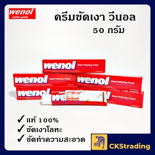 [ของแท้💯] Wenol ครีมขัดเงาโลหะ วีนอล ครีมทำความสะอาด 50 กรัม (1 หลอด)