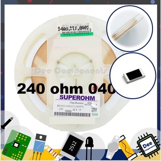 240 Ohm 0402 ±1% 62.5 mW ±100ppm/°C 0402WGF2400TCE  Super OHM  1-A3-10 (ขายยกแพ็ค 1 แพ็ค มี 100 ชิ้น)