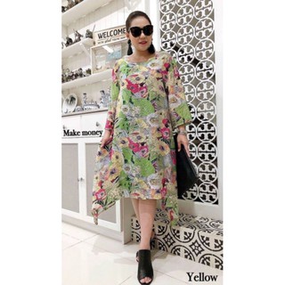 🌺🌼🌸🌺🌼Midi dress with liningมิดิเดรสผ้าซิลค์คอตตอลผ้าเกรดพรีเมี่ยมเนื้อเงานิดๆผ้าเนื้อเบาใส่สบายๆเหมาะ