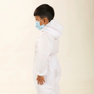 พรีออเดอร์ ชุด PPE ชุดเด็กเล็ก เด็กโต ชุดหมี ชุดป้องกันฝุ่น ป้องกันไวรัส ป้องกันสารเคมี