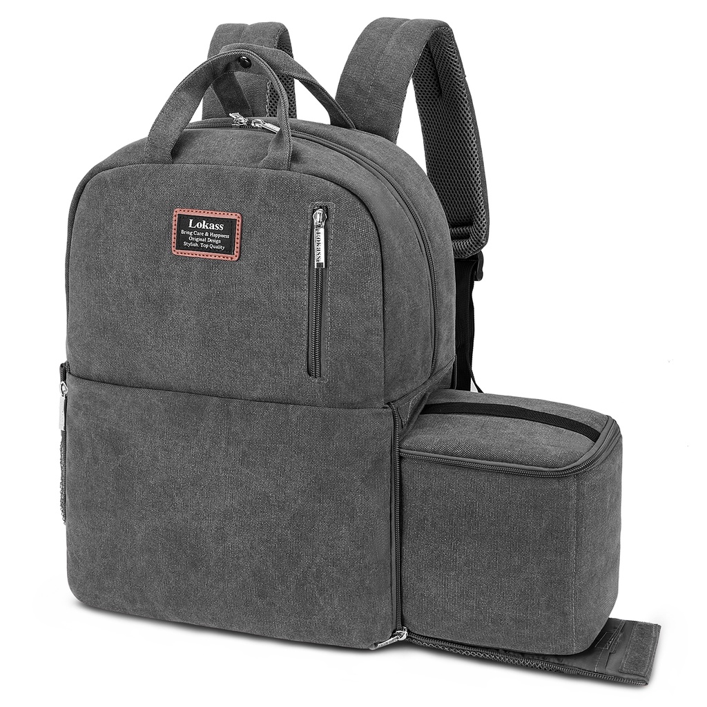 Travel Camera Backpack SLR/DSLR Camera Bag Camera Case Canvas 15.6 Inch Tablet Laptop Bag Include Removable Camera Organ