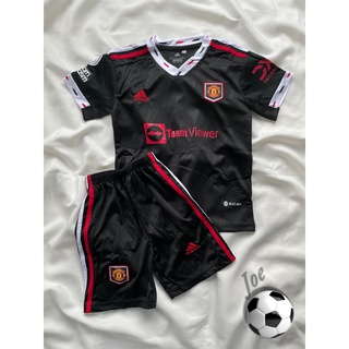 ชุดบอลเด็ก Manchester United (Black) เสื้อบอลและกางเกงบอลเด็ก ปี 2022-2023 ใหม่ล่าสุด