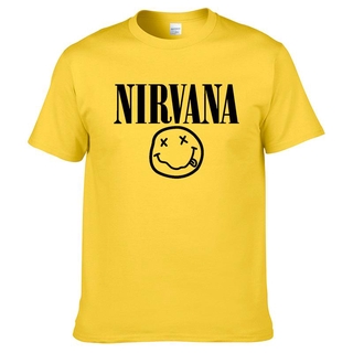 คอลูกเรือ2020 Nirvana เสื้อยืดคอกลมแขนสั้นพิมพ์ลาย Nirvana สไตล์ฮิปฮอปสําหรับผู้ชายS-5XL
