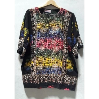 เสื้ออินโดนีเซียแท้ ผ้าบาติกคอกลมแขนสั้นไซส์ใหญ่พิเศษรอบอก46"-50"จัมโบ้(ญ/ช)ใส่ได้ใส่เย็นสบายสุดคุ้ม