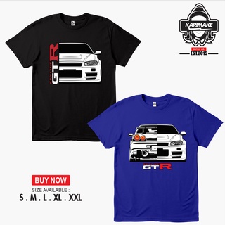 👕✨เสื้อยืด พิมพ์ลาย Karimake NISSAN R34 GODZILLA SKYLINE GTR FV สําหรับรถยนต์
