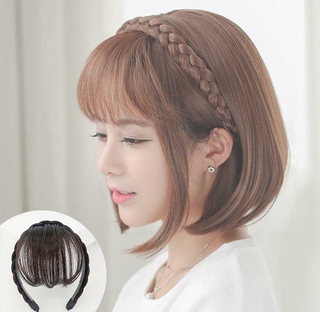 ที่คาดผมถักเปีย วิกผมหน้าม้า Qi bangs หน้าม้าเฉียง หน้าม้าแบน วิกผมเทรนด์บุคลิกภาพเครื่องประดับ