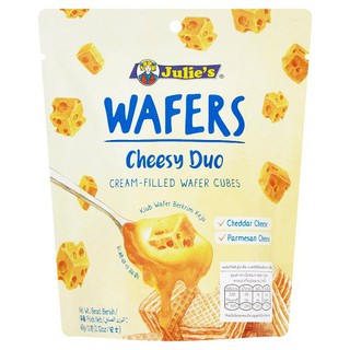 🔥HOT🔥 จูลี่ส์ เวเฟอร์ ชีสซี่ ดูโอ ครีม เวเฟอร์ไส้ครีมรสชีส 60กรัม Julies Cheese Wafer Duo Duo Cream Cheese Wafers 60g