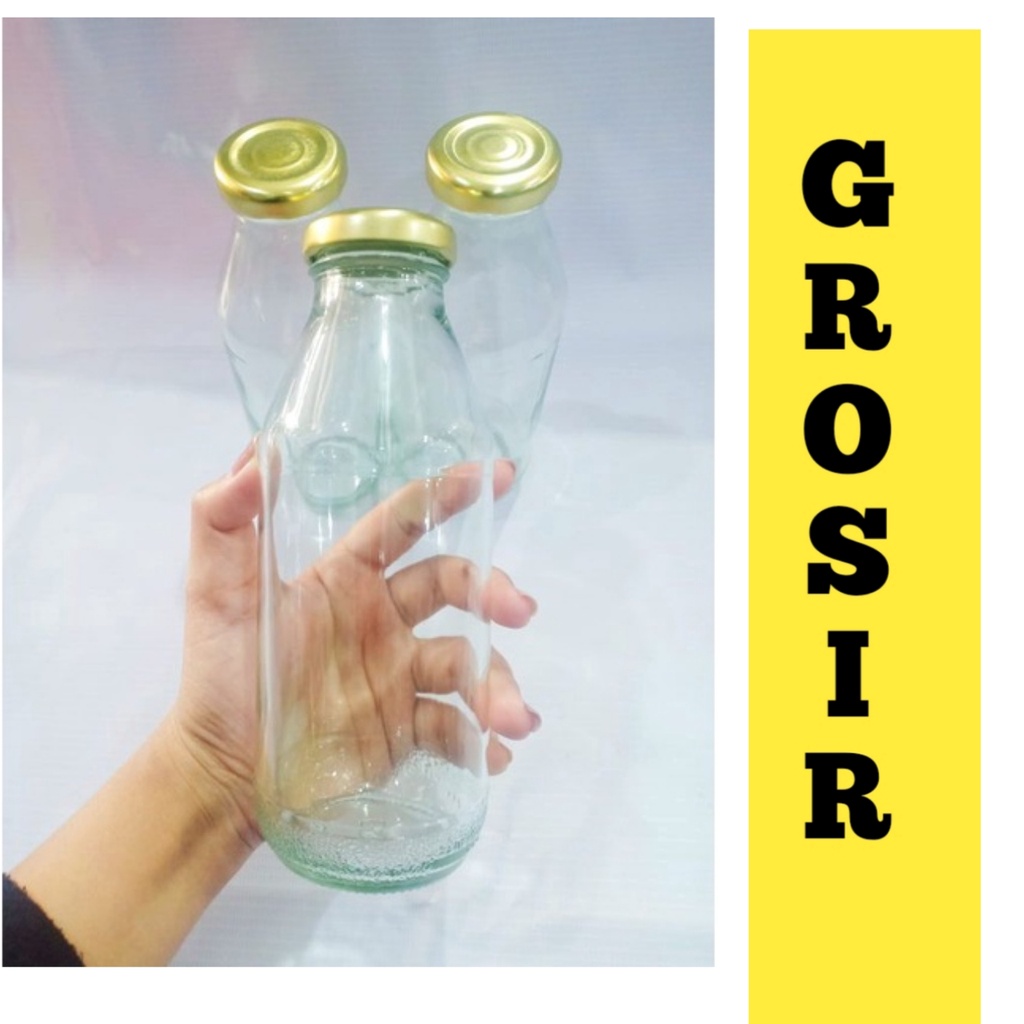 / 6 ( SIX ) PCS 350ML NEW 350ML JUICE BOTTLE + ZINC CAP // 350ML GLASS JUICE BOTTLE / WHOLESALE 350M