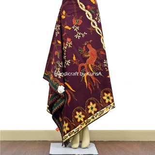 KunsA ผ้าบาติก (ผ้าปาเต๊ะ) BATIK ผ้าพันอินโด ผ้าบาติกอินโดนีเซีย IND32-brown