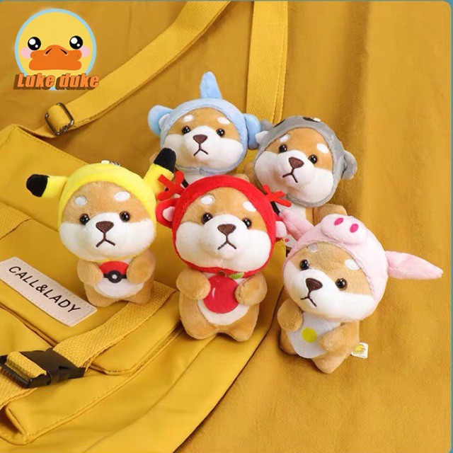 [โค้ด CiCNOV40 ลดเพิ่ม/ลูกค้าใหม่ 1฿ เท่านั้น!!!] พร้อมส่ง พวงกุญแจตุ๊กตาหมาชิบะใส่ชุดตุ๊กตา จี้พวงกุญแจ ห้อยกระเป๋า