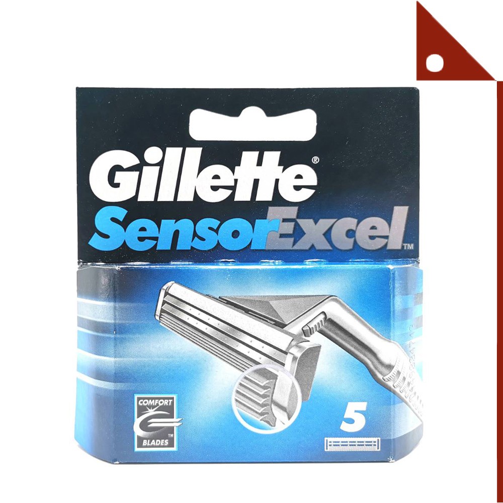 ✧Gillette : GILSE-5* ใบมีดโกนหนวด Sensor Excel Cartridges for Men 5 Count