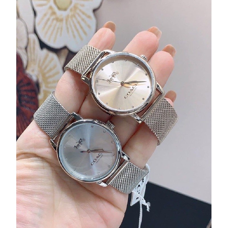 พร้อมส่ง แท้ 🇺🇸💯% New Coach นาฬิกา 36 mm. COACH GRAND Silver Tone Women Watch Model: 14503741