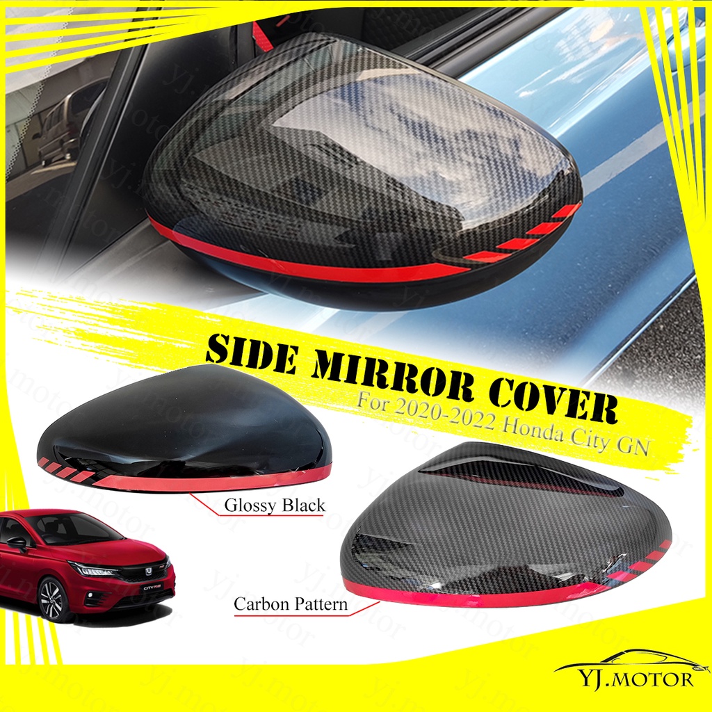 ฝาครอบกระจกมองข้าง คาร์บอนไฟเบอร์ สีแดง สําหรับ Honda City GN ปี 2020-2022 Side Mirror Cover