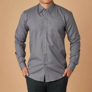 เสื้อเชิ้ต Oxford สีเทาเข้ม DARK GRAY