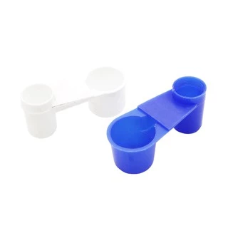 1 Pc Bird น้ําดื่ม Double Cup Birds ชาม Waterer อัตโนมัติ สีขาว/น้ําเงิน