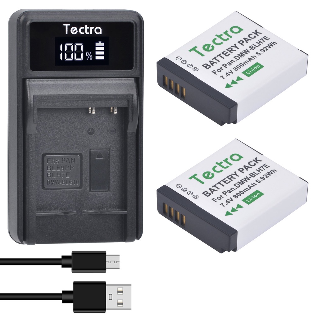 DMW-BLH7 DMW BLH7E BLH7PP Battery + LED Charger for  Panasonic Lumix DC-GX850, DMC LX10 LX15 GM1 GM1