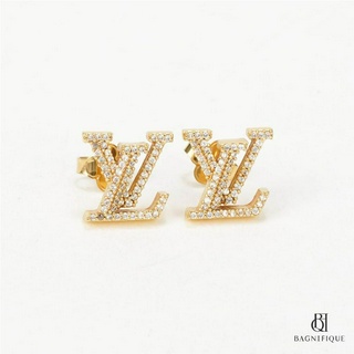 LOUIS VUITTON EARRING ICONIC ENAMEL 1.2 CM GOLD