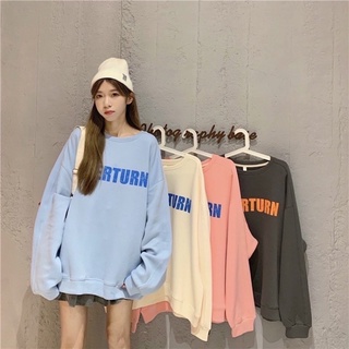 lulu ✨พร้อมส่ง✨เสื้อเเขนยาว OVRTURN เเขนจั๊ม เนึ้อผ้าผ้าคอตตอน V260