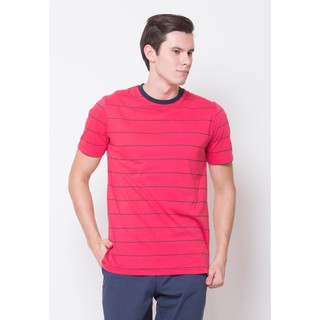 เสื้อลายทางผู้ชาย SKELLY FINER สีแดง