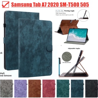 เคสหนัง ฝาพับแม่เหล็ก กันกระแทก พร้อมช่องใส่บัตร สําหรับ Samsung Galaxy Tab A7 2020 10.4 นิ้ว SM-T500 T505