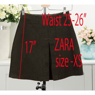 ซาร่า ZARA กระโปรงมือสอง ผ้าลูกฟูก น่ารักไซ้ส์XS สไลด์รูป ดูขนาดสินค้าได้ค่ะ