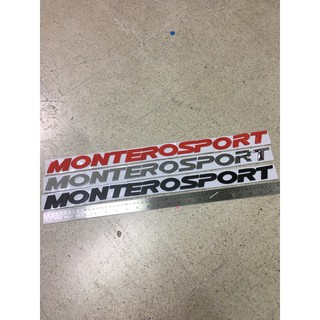 โลโก* MONTEROSPORT ติดฝากระโปรงหน้า  มิตชูบิชิ ตัวอักษรแยก มีสามสี /แดง/เงิน/ดำ