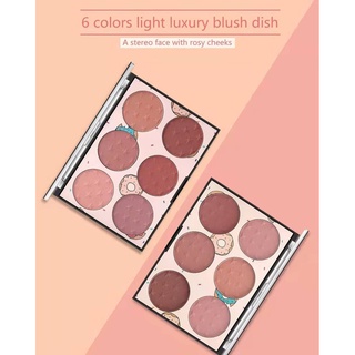 MISS ROSE บลัชออน 6 เฉดสีนู้ด Light luxury color blush dish