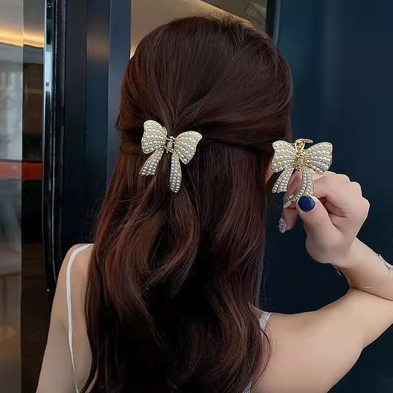 กิ๊บติดผม โลหะผสม ประดับไข่มุก พลอยเทียม ขนาดเล็ก แฟชั่นสําหรับผู้หญิง