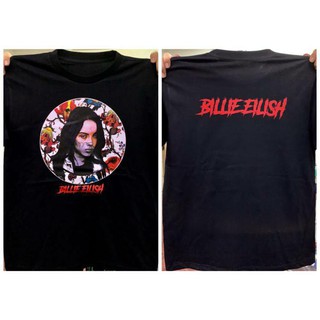 e2J8 /เสื้อยืด Billie Eilish T-shirt! เสื้อยืดคอกลมผ้าฝ้าย   เอ     กล้าม
