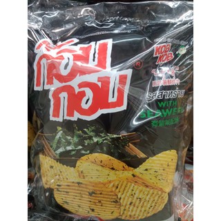 ก๊อบกอบ มันฝรั่งทอดกรอบ รสสาหร่าย 14/17 ก. (12 ห่อ) Kob Kob Kob Crispy Seaweed Flavor 14/17 g. (12 Packs)