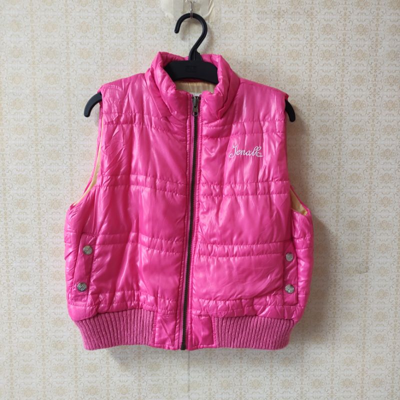 เสื้อกั๊กกันหนาว สีชมพู แบรนด์Jenall Size.110 ( อายุ 4-5 ปี ) เสื้อผ้ามือสองญี่ปุ่นคัดเกรดA🇯🇵