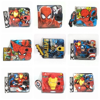 (ลายมาใหม่) กระเป๋าสตางค์ เด็ก Wallet kid Spider man สไปเดอร์แมน ลายการ์ตูน marvel มาร์เวล Avenger Batman